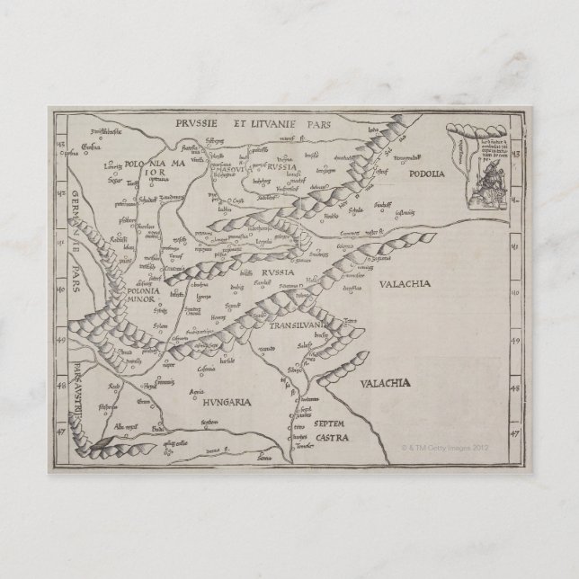 Carte antique de l'Europe de l'Est (Devant)