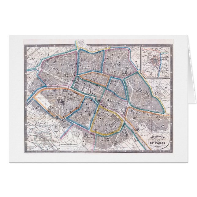 Carte antique de Paris (Devant horizontal)