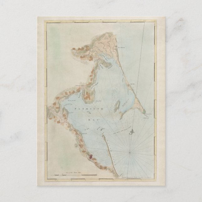 Carte antique de Plymouth Bay, Massachusetts (Devant)
