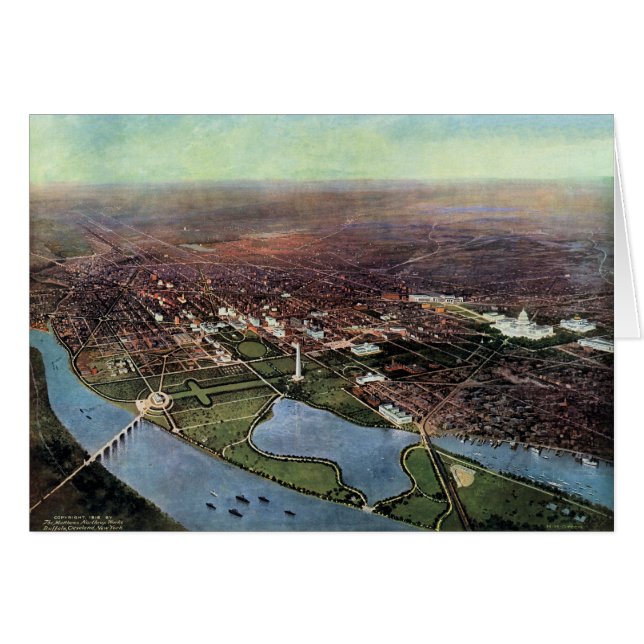 Carte antique de Washington DC et de la rivière Po (Devant horizontal)