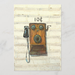 carte antique d'invitation de téléphone payant