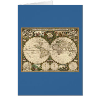 Carte antique du monde de 1660 par Frederick de Wi