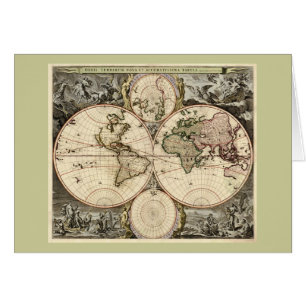 Carte antique du monde par Nicolao Visscher, circa