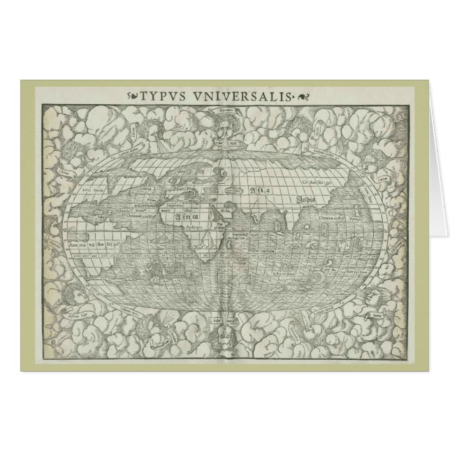 Carte antique du monde par SebastiAn Münster circa (Devant horizontal)