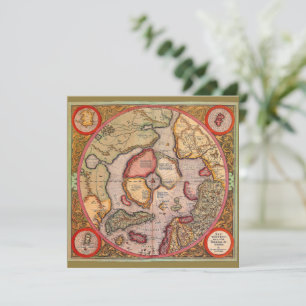 Carte antique du pôle Nord Carte par Mercator