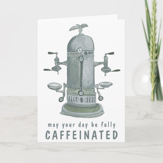 Carte Antique Espresso Machine Café PERSONNALISER IT Drô (Devant)