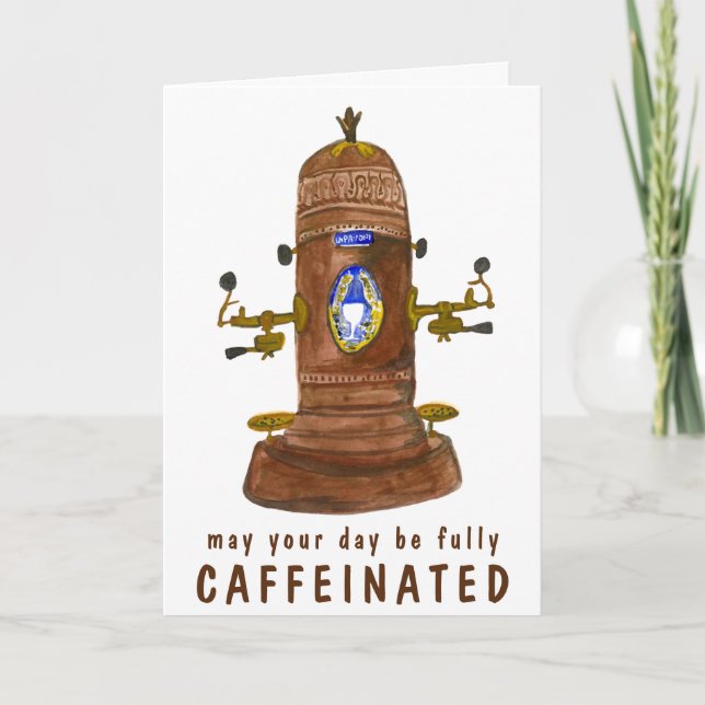 Carte Antique Espresso Machine Café PERSONNALISER IT Drô (Devant)