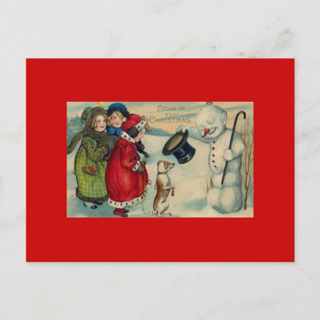 Carte Antique Noël Sur Carte Postale Arrière - pla (Devant)