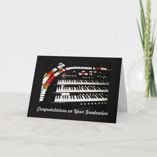 Carte Antique Organ Félicitations pour la Graduation (Devant)