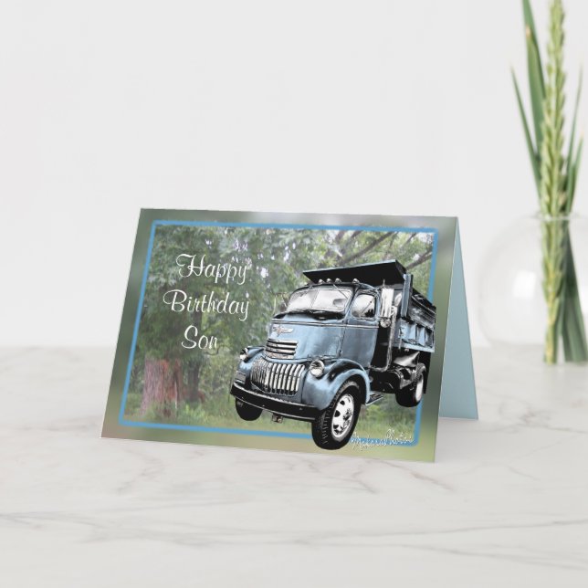 Carte Antique personnaliser de camion de vidange à toute (Devant)
