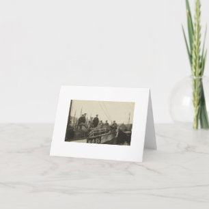 Carte Antique Real Photo Norwegian Boat & Crew Not