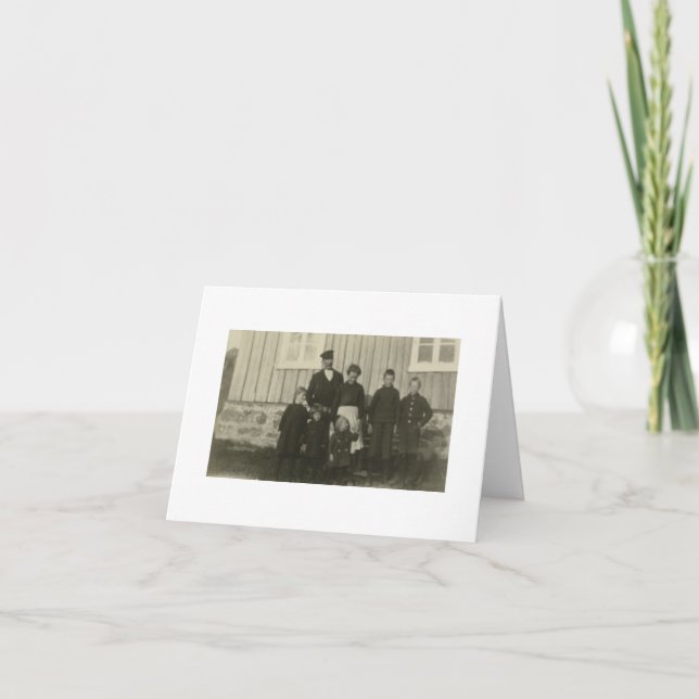 Carte Antique Real Photo Norwegian Family Note Car (Devant)