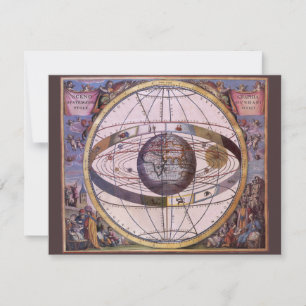 Carte Antique système solaire Ptolémaïque, Andreas Cella
