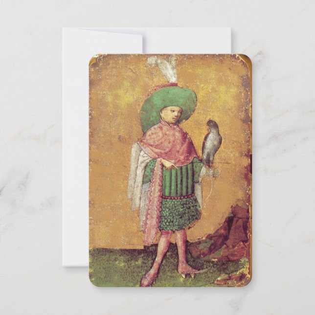 Carte Antique Tarots German Court Cards/Squire of Falcon (Devant)