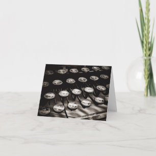 Carte Antique Touches de machine à écrire Noir Blanc