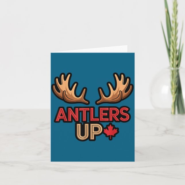 Carte Antlers Up Canadian Pride Funny Canada Flag Moose  (Devant)