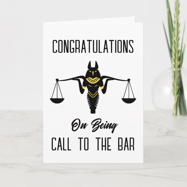 Carte Anubis Justice appel au bar félicitations (Devant)