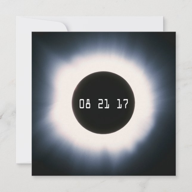 Carte Août 2017 Total Solar Eclipse in Black and White (Devant)