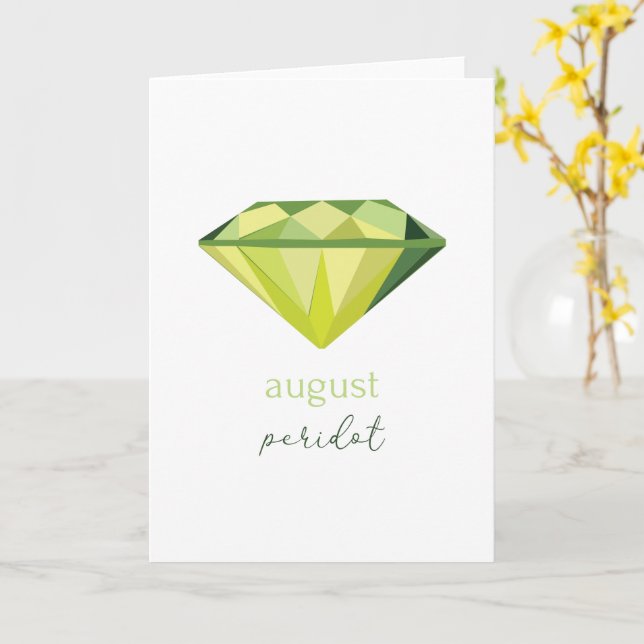 Carte Août Birthstone Peridot (Fleur jaune)