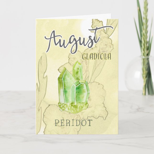 Carte Août Gladiola et Peridot (Devant)