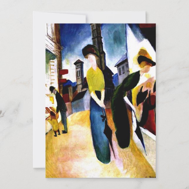 Carte Août Macke - Deux femmes devant une boutique Casqu (Devant)