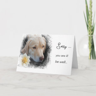 Carte *~ AP61 Fleur Malade Bon rétablissement Triste Chi
