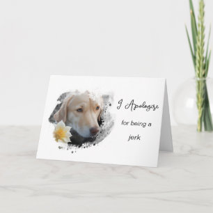 Carte *~ AP61 S'excuser Chien malheureux Fleur attention