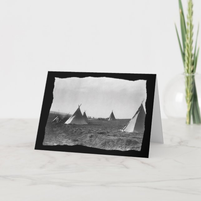 Carte Apache Tipis d'Amérique vintage (Devant)