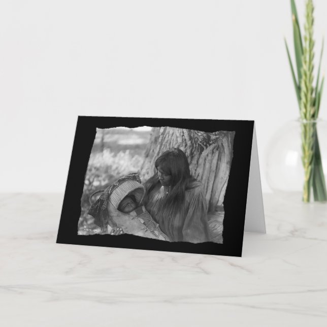 Carte Apache, une femme amérindienne Vintage (Devant)