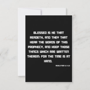 Carte Apocalypse 1:3 KJV Bible Écriture Salutation