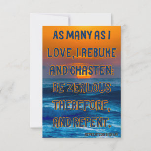 Carte Apocalypse 3:19 KJV Bible Verse Pic Greeting Card