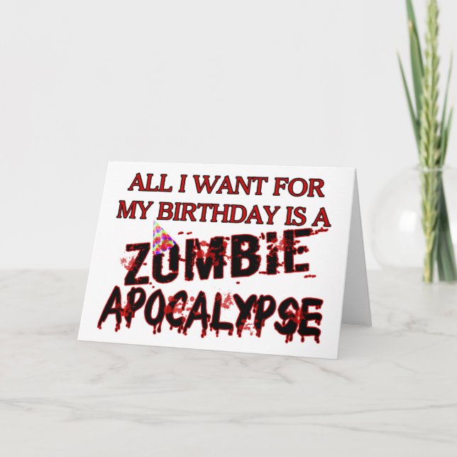 Carte Apocalypse de zombi d'anniversaire (Devant)