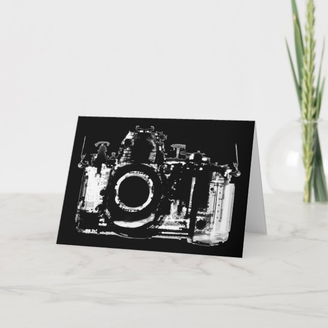 CARTE APPAREIL PHOTO DE LA VISION X-RAY - NOIR ET BLANC (Devant)