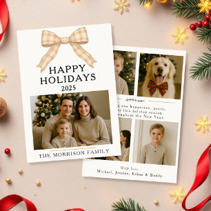 Carte Appartement Noël Plaid Tendance Bow Photo Ho