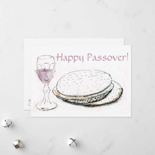 Carte Appartement Pesach Pesach de bienvenue en an (Devant/Arrière en situation)
