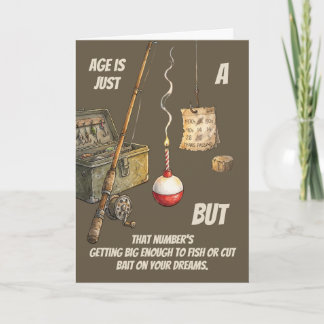 Carte Appât de Pêche Rêves d'Anniversaire Motivation