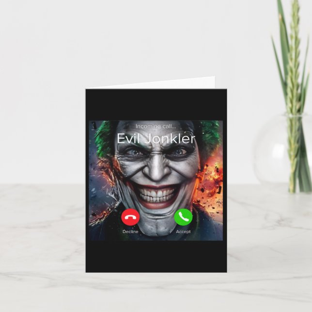 Carte Appel entrant d'Horreur Humour d'Evil Jonkler Bonj (Devant)