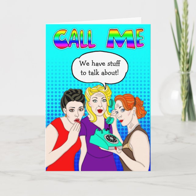 Carte Appelle-moi | Retro Pop Art | Mlle You (Devant)