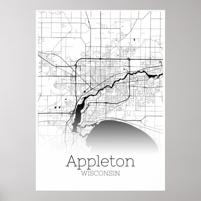 Carte Appleton - Wisconsin - Poster de carte de vi (Devant)