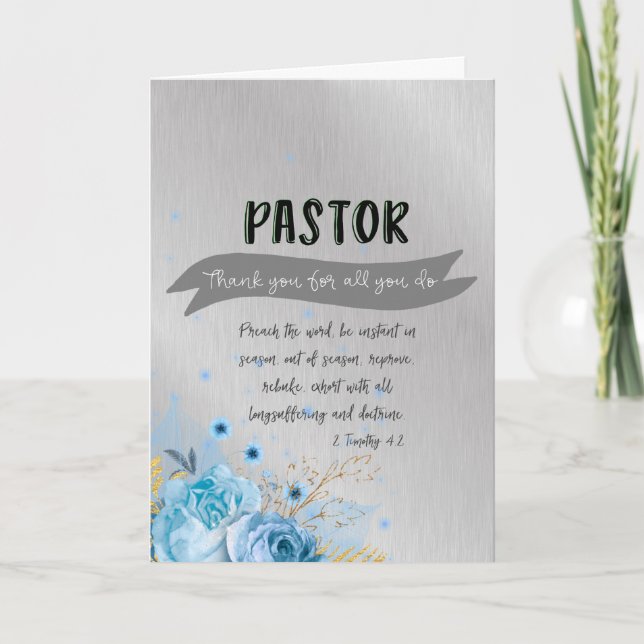 Carte Appréciation du pasteur avec Verse biblique (Devant)