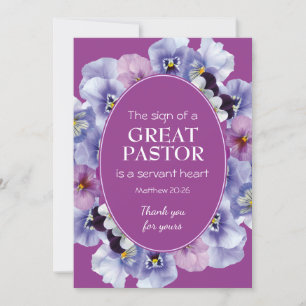 Carte APPRÉCIATION DU PASTEUR   SERVANT   Floral   MERCI