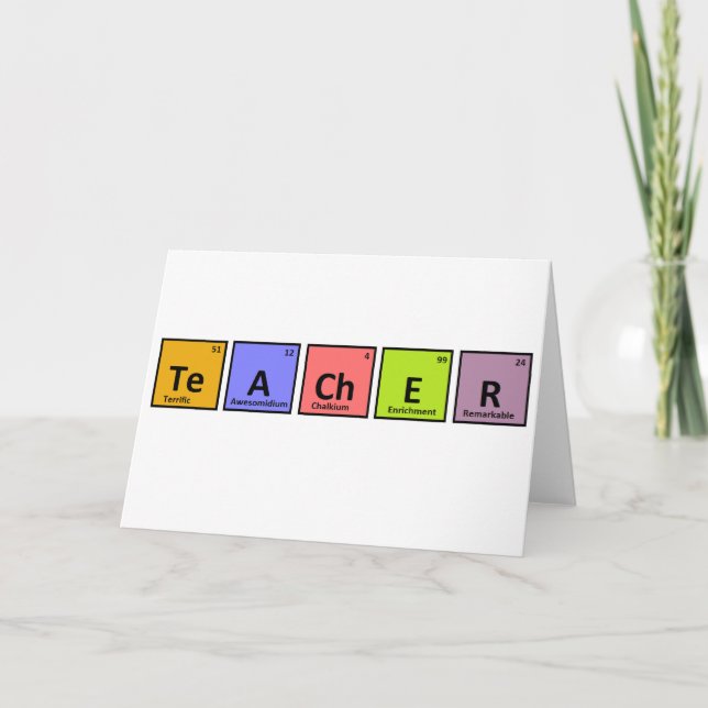 Carte Appréciation périodique de l'enseignant de table (Devant)