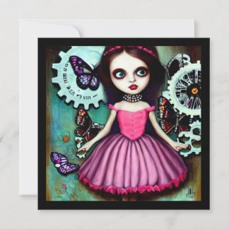 Carte Après la pluie Robe Rose Robe Pop Surréalisme fill