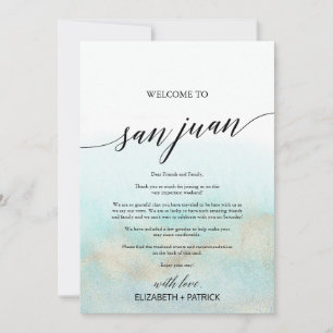 Carte Aqua Beach San Juan Bienvenue Lettre & Itinéraire