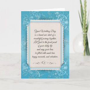 Carte Aqua Mariage damassé