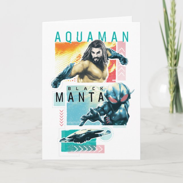 Carte Aquaman | Aquaman moderniste et graphique noir de (Devant)