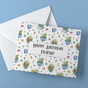 Carte Aquarelle à travers les Miles Ami Joyeux anniversa