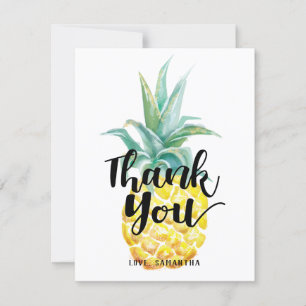 Carte Aquarelle ananas Merci plat