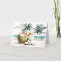 Aquarelle Anniversaire Cocktail tropical