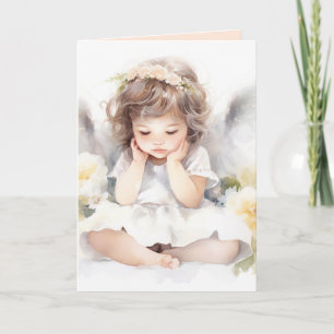 Carte Aquarelle Anniversaire fille ange